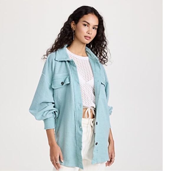FREE PEOPLE RUBY JACKET IN HAWAIIAN BLUE NEW LARGE - Picture 4 of 7